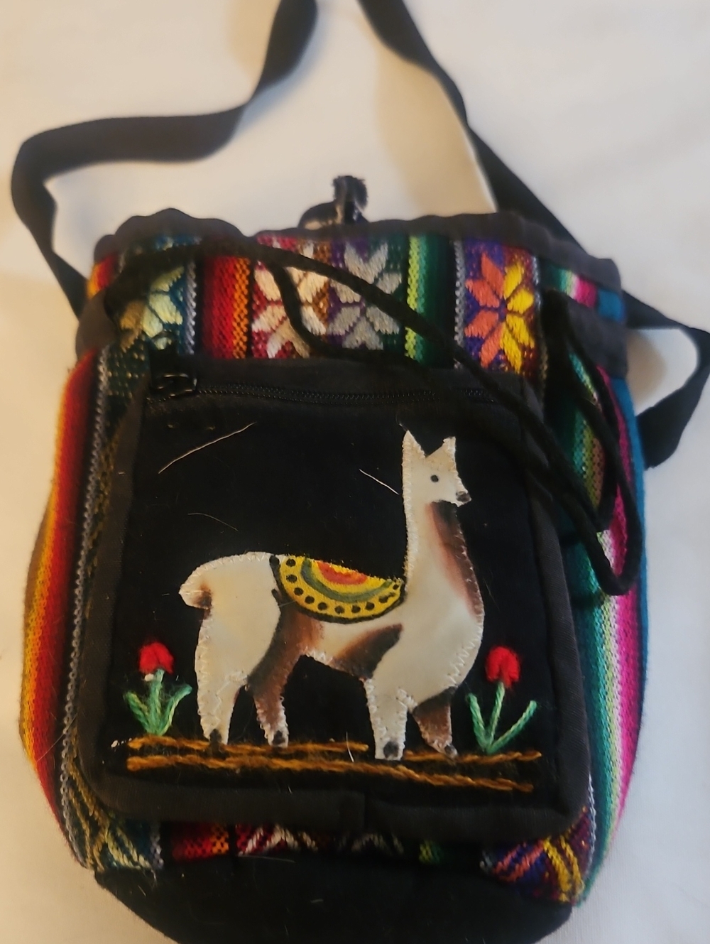 Handcrafted Multicolor Alpaca Hand Painted  Crossbody Bag Pouch